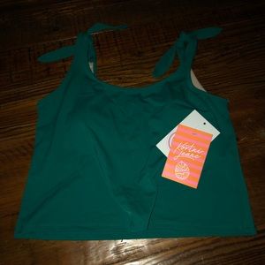 Kortni Jeane L Quetzal Green Tank Tie Top BNWT